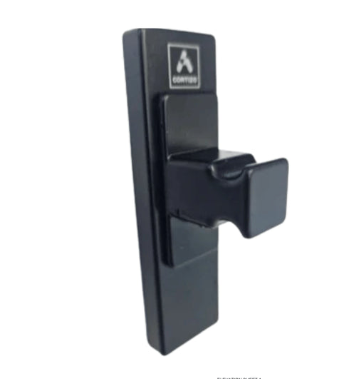 Genuine Cortizo Corvision handle with mini lock for minimalistic sliding doors.